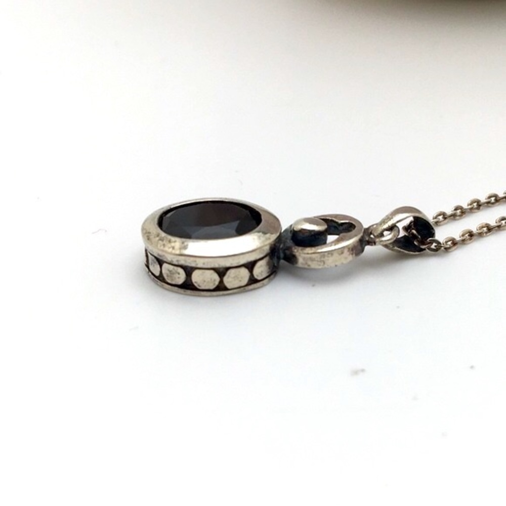 Dark Cherry and 925 Stamped Silver Vintage Lucas Lameth Necklace and Earrings - Picture 11 of 16